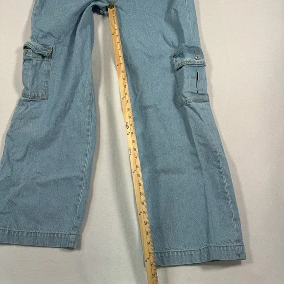 Revice Denim Wide Leg Baggy Jeans Womens Size 32 Light Blue High Rise - Picture 9 of 14